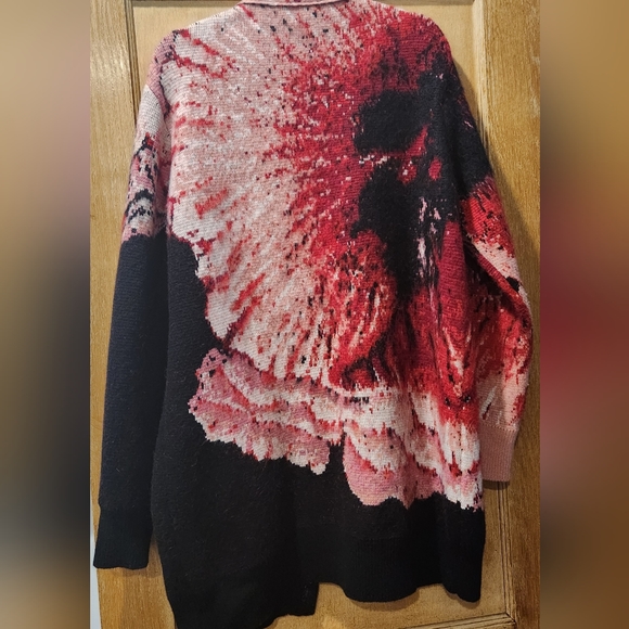 Alexander McQueen Intarsia Pattern Wool and Mohair Cardigan Sweater - Picture 5 of 8